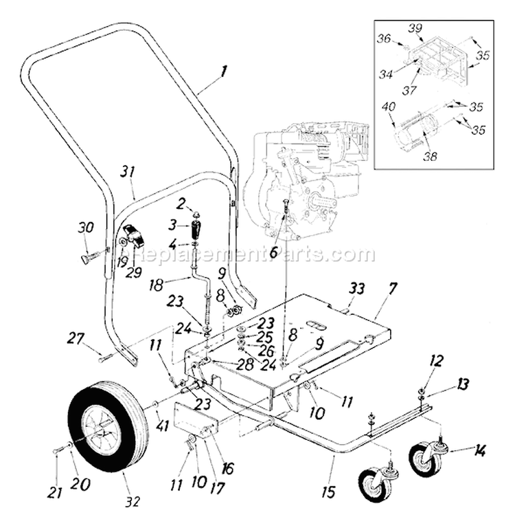 Page B Diagram and Parts List for 24A-654B766 2005 Troy-Bilt Leaf Blower / Vacuum