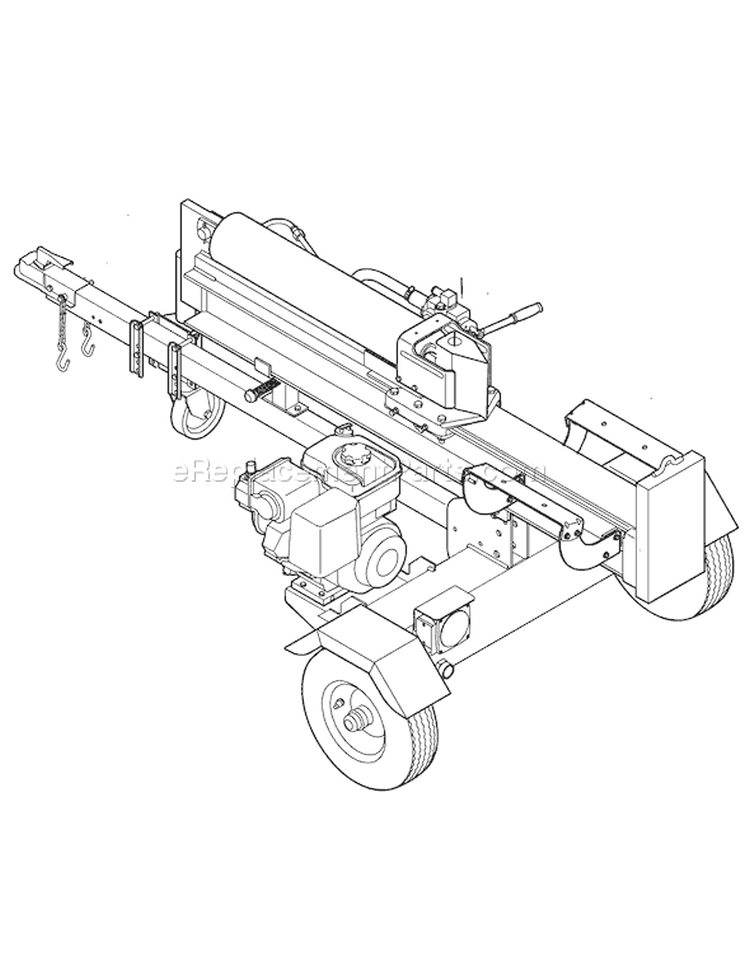 Page B Diagram and Parts List for 24AD597D766 LS33T 2007 Troy-Bilt Log Splitter