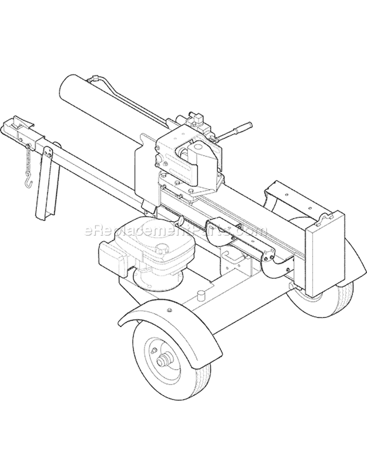 Page B Diagram and Parts List for 24BF572B711 LS27 2007 Troy-Bilt Log Splitter