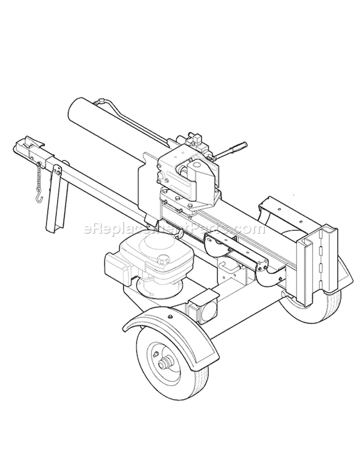 Page B Diagram and Parts List for 24BF572B766 LS27 2007 Troy-Bilt Log Splitter