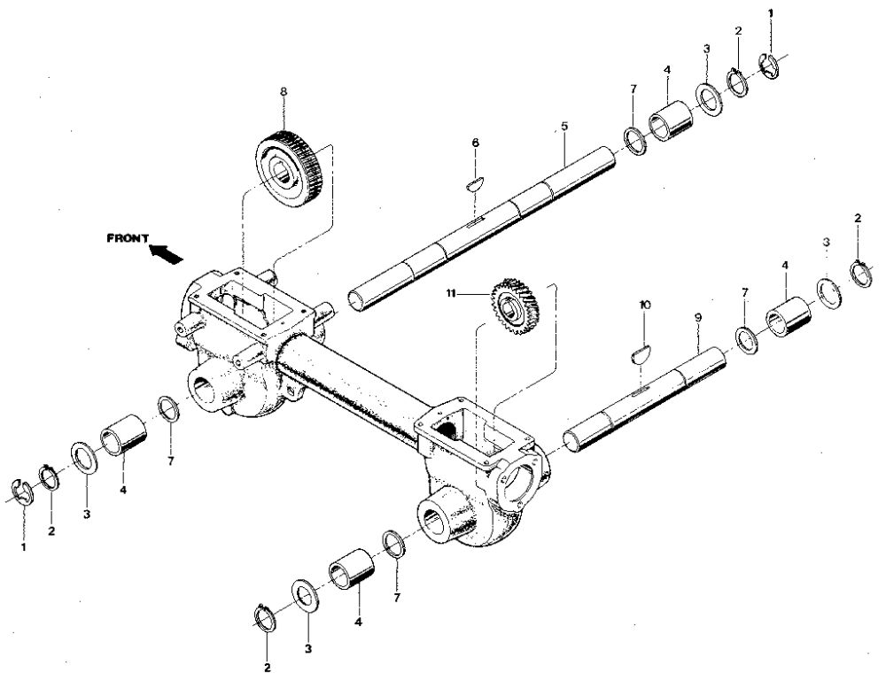 Wheel Shaft And Tiller Shaft Assemblies Diagram and Parts List for TUFFY XD0100 & UP Troy-Bilt Tiller