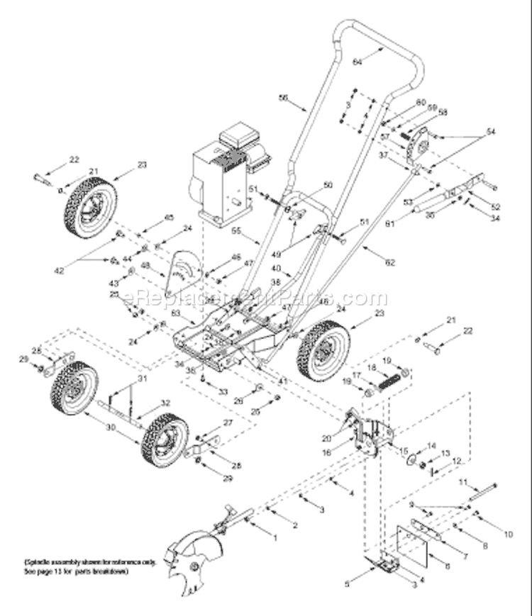 Page B Diagram and Parts List for 25A-592A063 2002 Troy-Bilt Edger