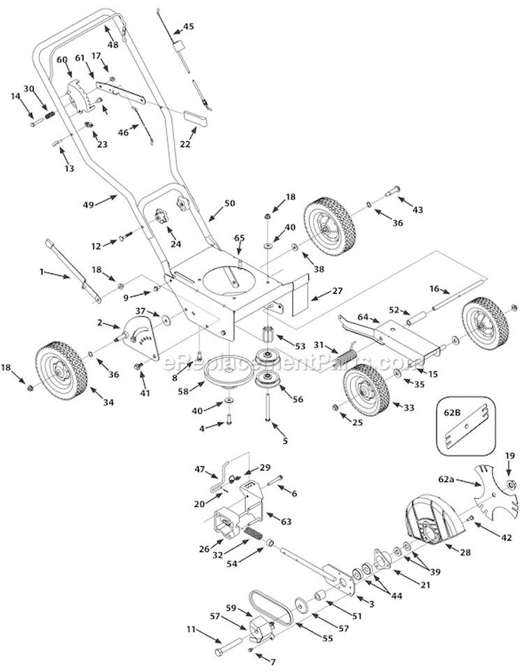 Page A Diagram and Parts List for 25B-554E066 2008 Troy-Bilt Edger