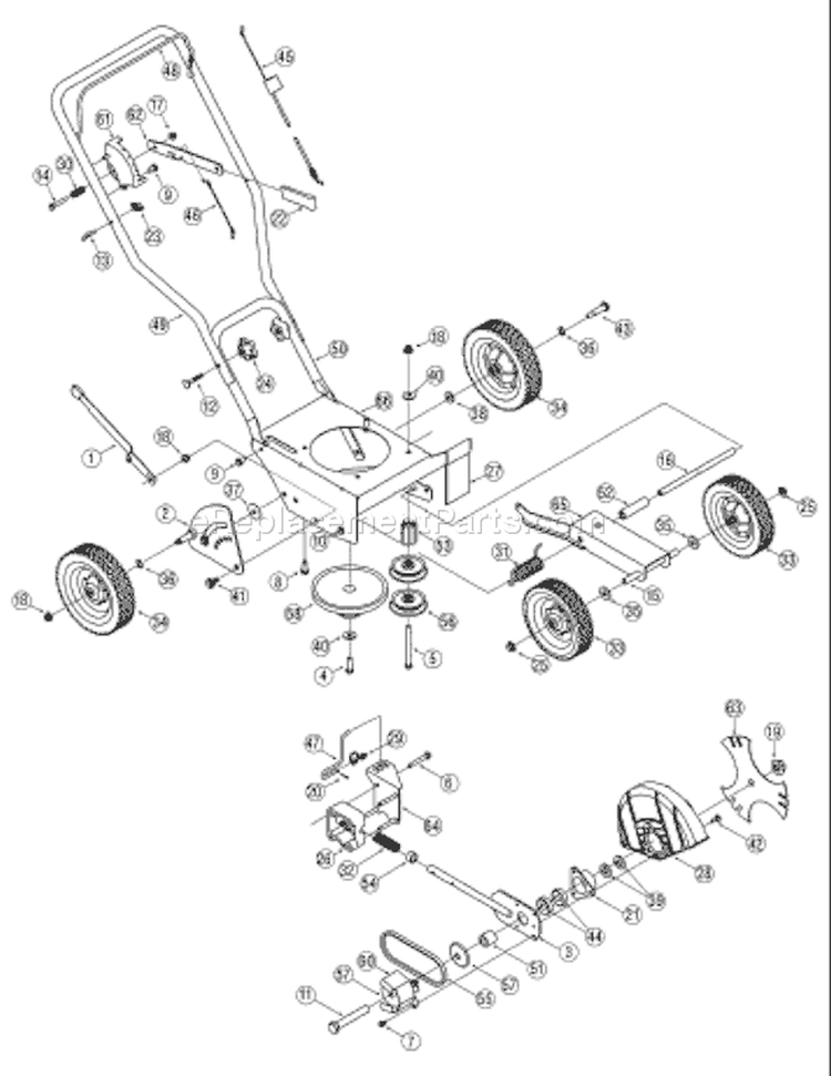 Page A Diagram and Parts List for 25B-554F211 2007 Troy-Bilt Edger