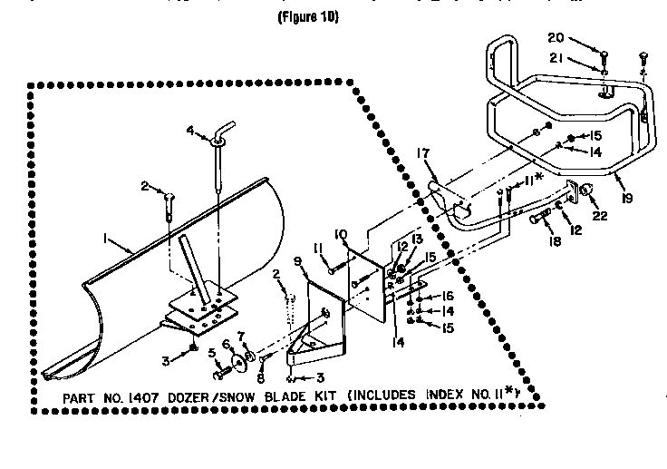Dozer/Show Blade Attachment Diagram and Parts List for 29919  Troy-Bilt Tiller