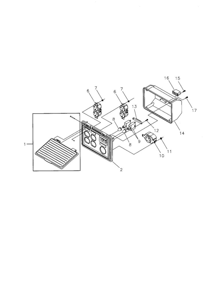 Control Panel Diagram and Parts List for 030240  Troy-Bilt Generator