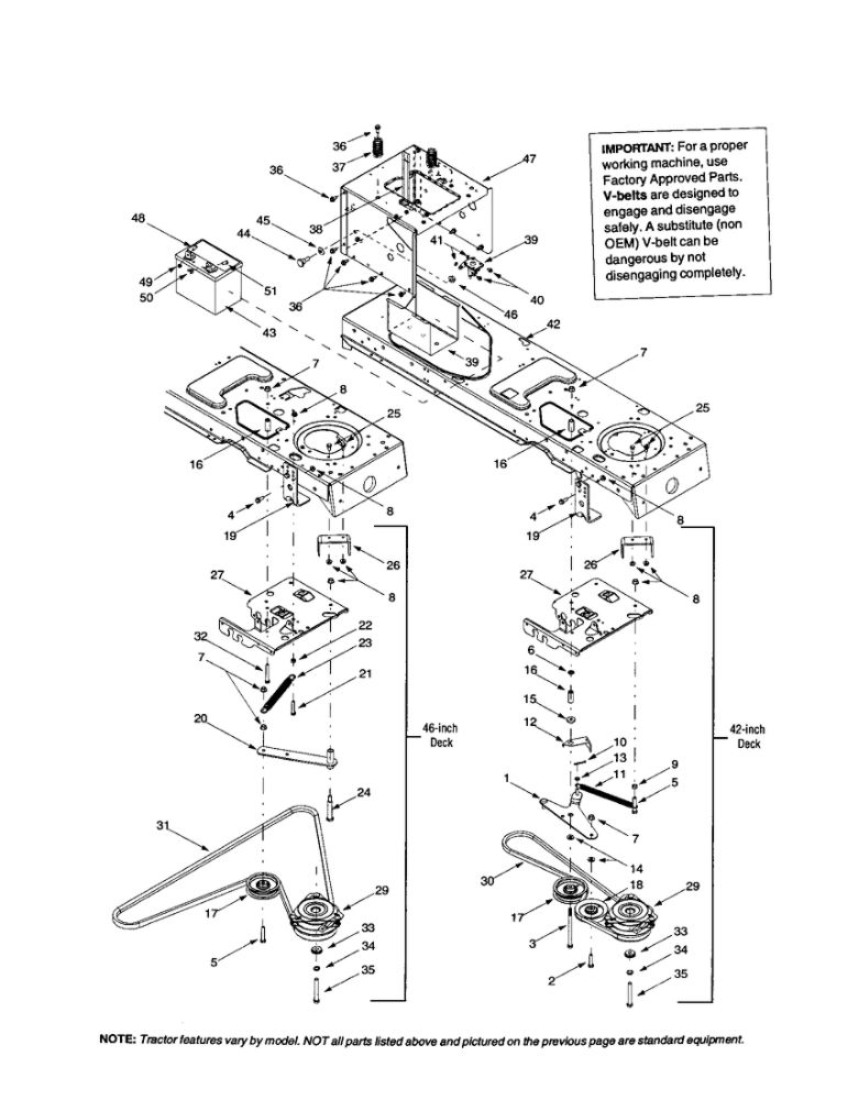 Lower Frame/Decks-Electric Diagram and Parts List for 13AT609H063 2001 Troy-Bilt Lawn Tractor