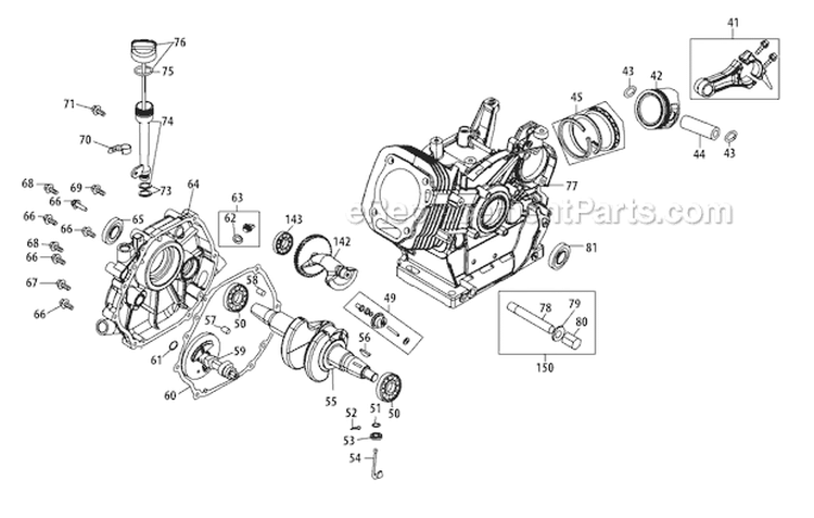 483-Sua Crankcase Diagram and Parts List for 31AH55Q5766 2011 Troy-Bilt Snow Blower