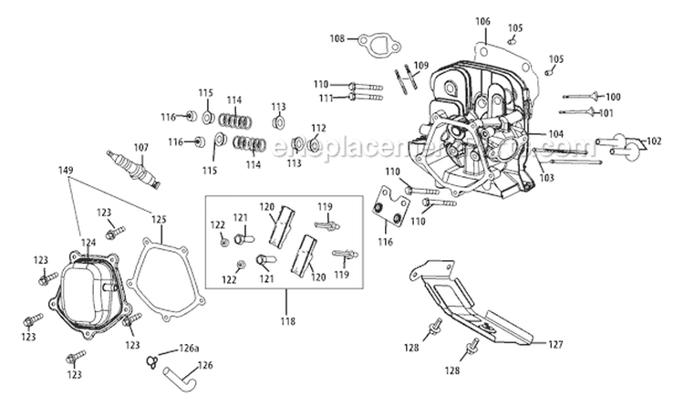 483-Sua Cylinder Head Diagram and Parts List for 31AH55Q5766 2011 Troy-Bilt Snow Blower
