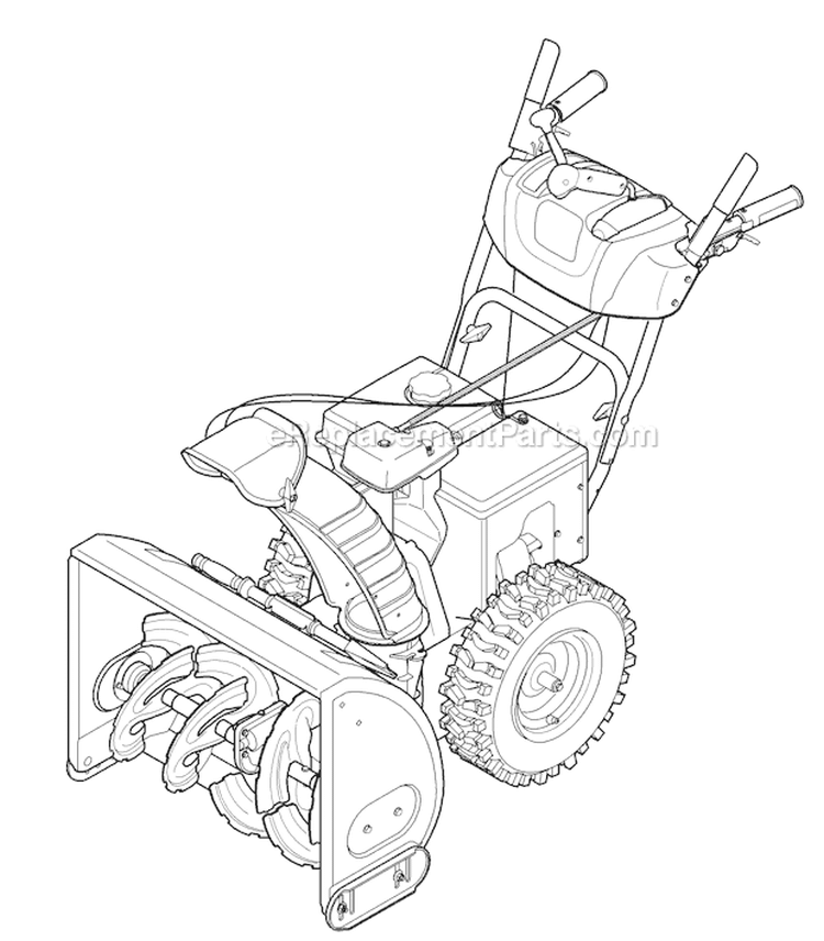 Quick Reference Diagram and Parts List for 31AH55Q5 2009 Troy-Bilt Snow Blower