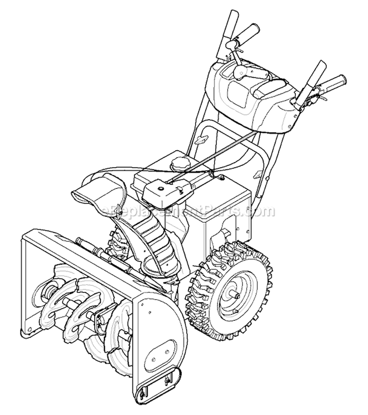 Quick Reference Diagram and Parts List for 31AH55Q5 2010 Troy-Bilt Snow Blower