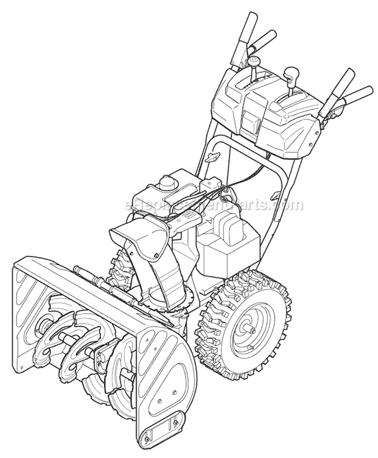 Quick Reference Diagram and Parts List for 31AH63N2011 2008 Troy-Bilt Snow Blower