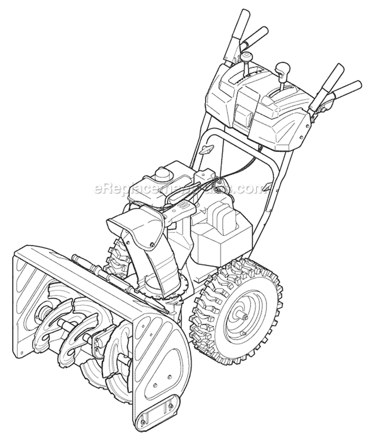 Quick Reference Diagram and Parts List for 31AH63N2711 2007 Troy-Bilt Snow Blower