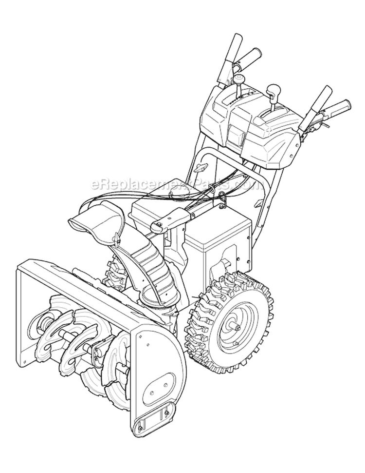 Quick Reference Diagram and Parts List for 31AH6WQ4 2008 Troy-Bilt Snow Blower