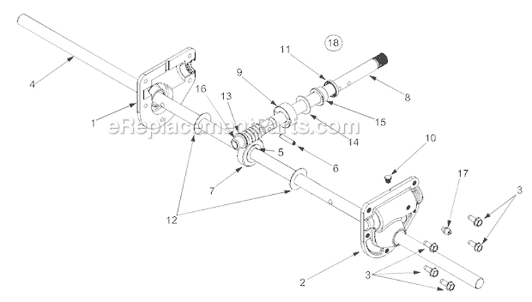 Gear Assembly Diagram and Parts List for 31AH7T74063 2004 Troy-Bilt Snow Blower