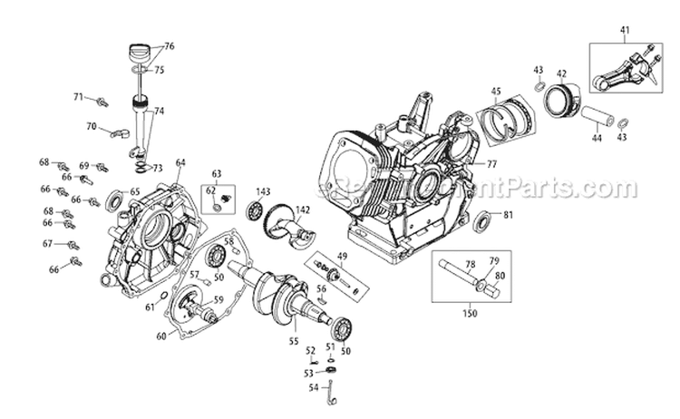 483-Sua Crankcase Diagram and Parts List for 31AH95P6711 2011 Troy-Bilt Snow Blower