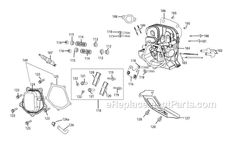 483-Sua Cylinder Head Diagram and Parts List for 31AH95P6711 2011 Troy-Bilt Snow Blower