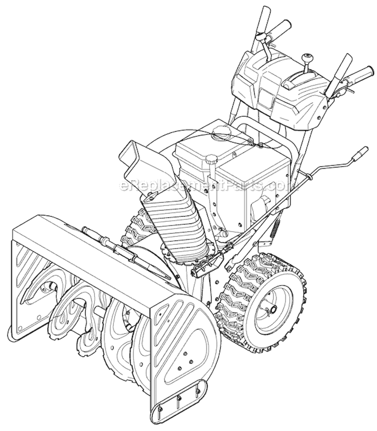 Quick Reference Diagram and Parts List for 31AH95P6711 2012 Troy-Bilt Snow Blower