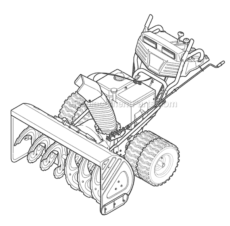 Quick Reference Diagram and Parts List for 31AH9777766 2009 Troy-Bilt Snow Blower