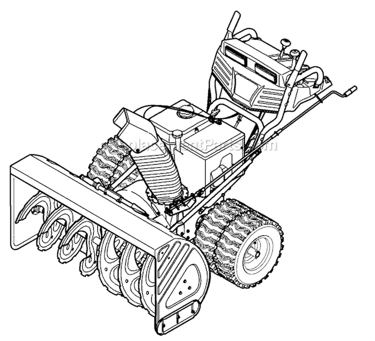 Quick Reference Diagram and Parts List for 31AH97P7711 2011 Troy-Bilt Snow Blower