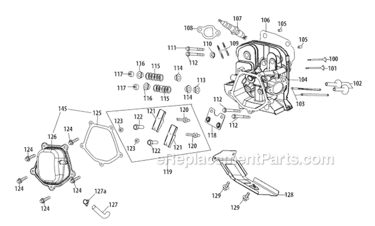 490-Sua Cylinder Head Diagram and Parts List for 31AH97P7711 2011 Troy-Bilt Snow Blower