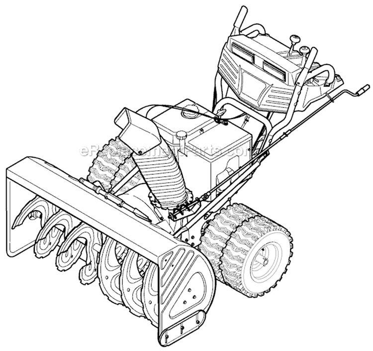 Quick Reference Diagram and Parts List for 31AH97P7711 2012 Troy-Bilt Snow Blower