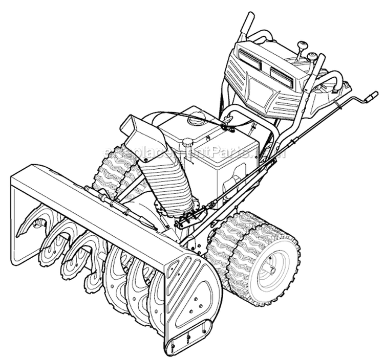 Quick Reference Diagram and Parts List for 31AH97P7766 2012 Troy-Bilt Snow Blower