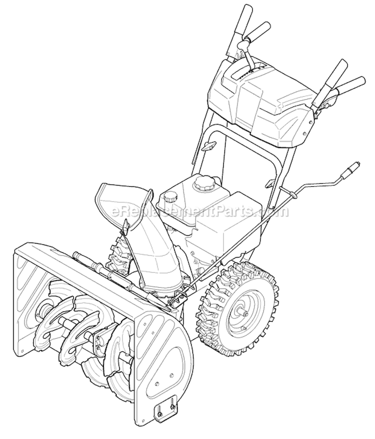 Quick Reference Diagram and Parts List for 31AM62N2 2009 Troy-Bilt Snow Blower