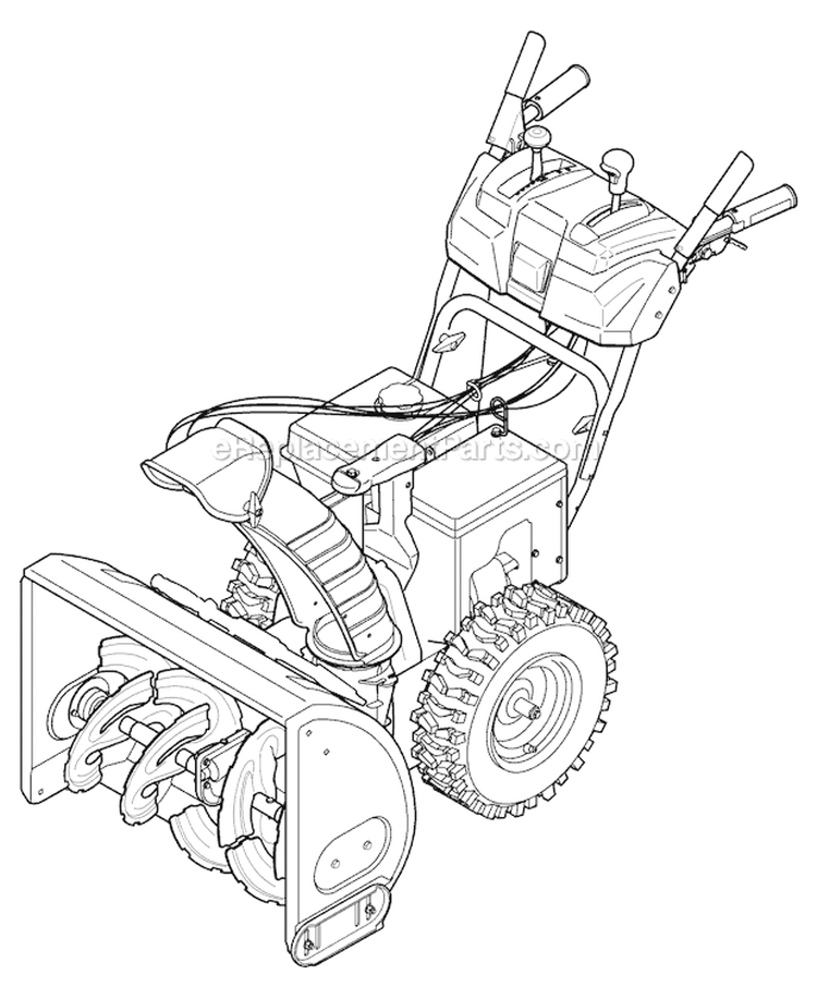 Quick Reference Diagram and Parts List for 31AM63P3 2008 Troy-Bilt Snow Blower