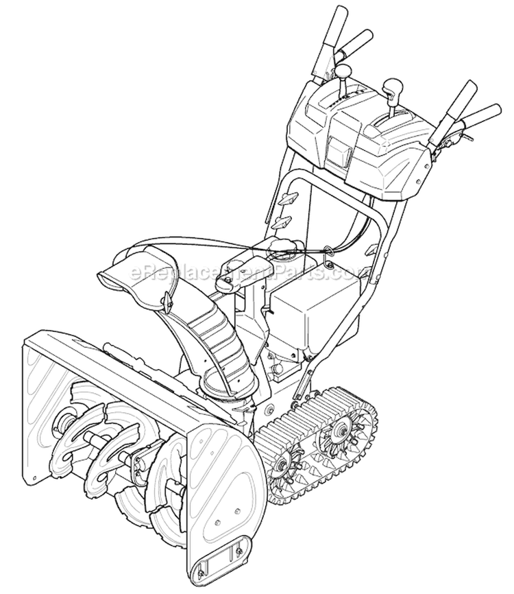 Quick Reference Diagram and Parts List for 31AM73Q3766 2008 Troy-Bilt Snow Blower