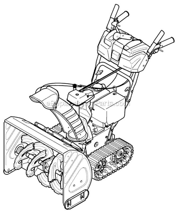 Quick Reference Diagram and Parts List for 31AM73R3711 2012 Troy-Bilt Snow Blower