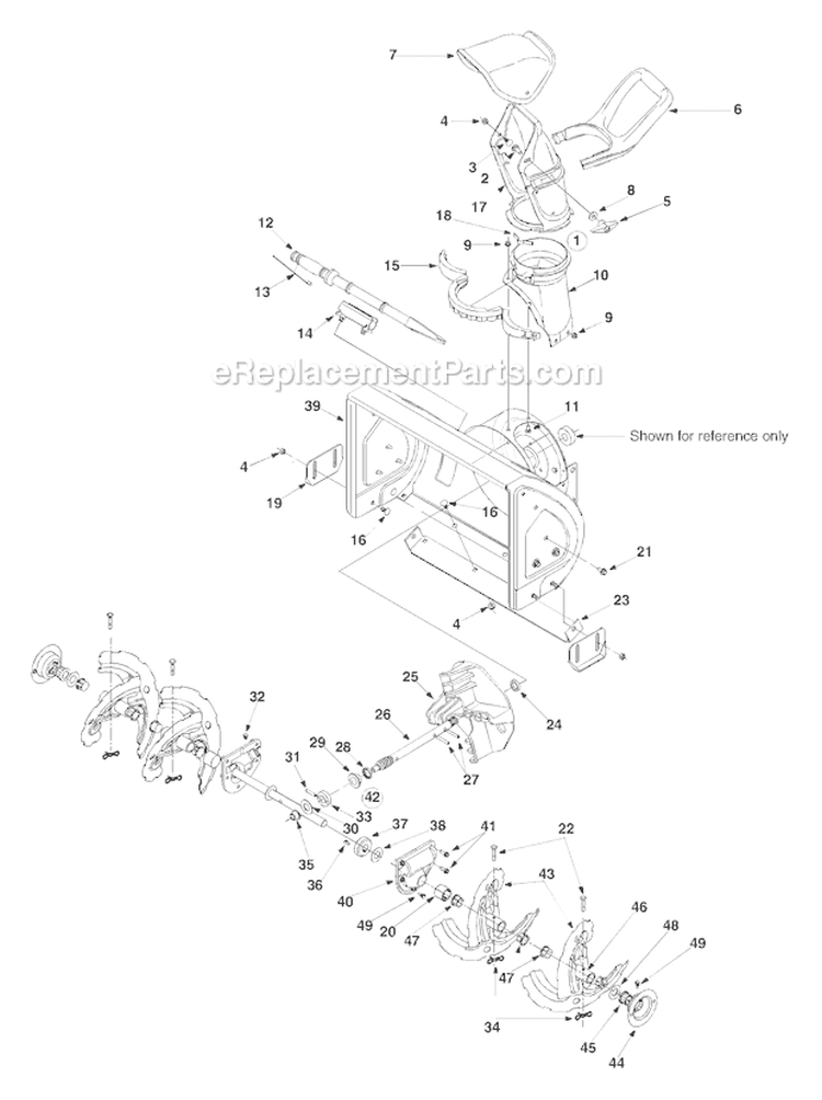 General Assembly Cs Diagram and Parts List for 31AS3BB2766 2005 Troy-Bilt Snow Blower