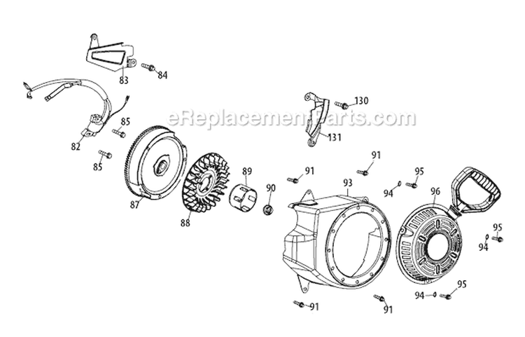 265-Su-11 Flywheel & Housing Diagram and Parts List for 31AS62N2711 2011 Troy-Bilt Snow Blower
