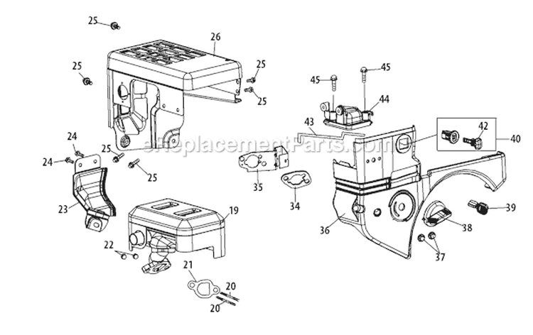 265-Su-11 Muffler & Engine Shroud Diagram and Parts List for 31AS62N2711 2011 Troy-Bilt Snow Blower
