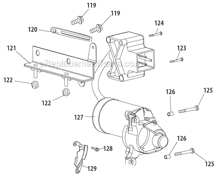 Starter Assembly Diagram and Parts List for 31AS62N2711 2012 Troy-Bilt Snow Blower