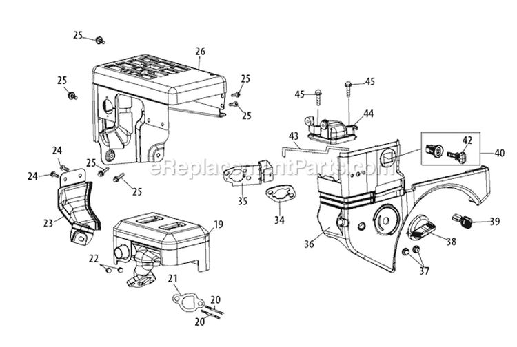 265-Su-11 Muffler & Engine Shroud Diagram and Parts List for 31AS62N2766 2011 Troy-Bilt Snow Blower