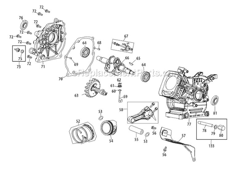 270-Su-11 Crankcase Diagram and Parts List for 31AS63N2711 2011 Troy-Bilt Snow Blower
