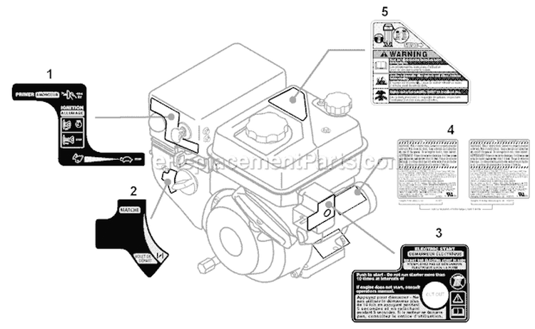 270-Su-11 Label Map Diagram and Parts List for 31AS63N2711 2011 Troy-Bilt Snow Blower