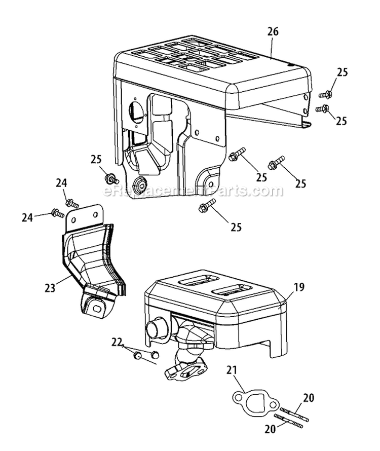 270-Su-11 Muffler Assembly Diagram and Parts List for 31AS63N2711 2011 Troy-Bilt Snow Blower