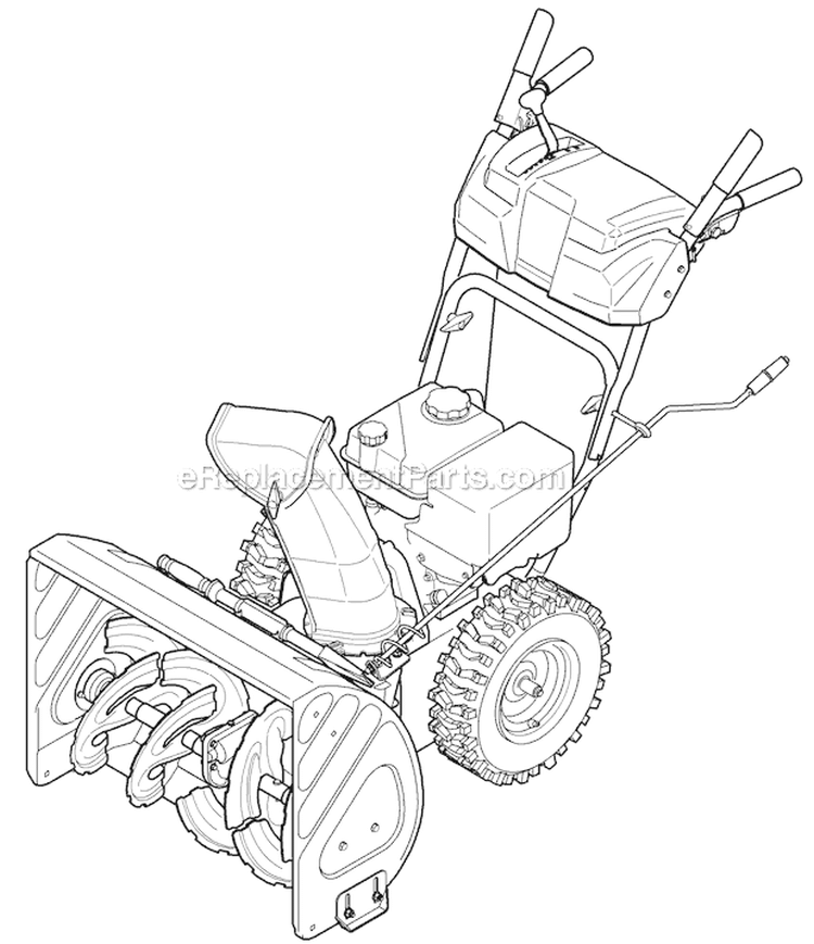 Quick Reference Diagram and Parts List for 31AS63N2766 2012 Troy-Bilt Snow Blower