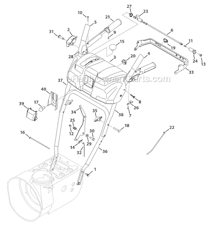 N, P & Q-Style Panel Diagram and Parts List for 31BM63P3766 2011 Troy-Bilt Snow Blower