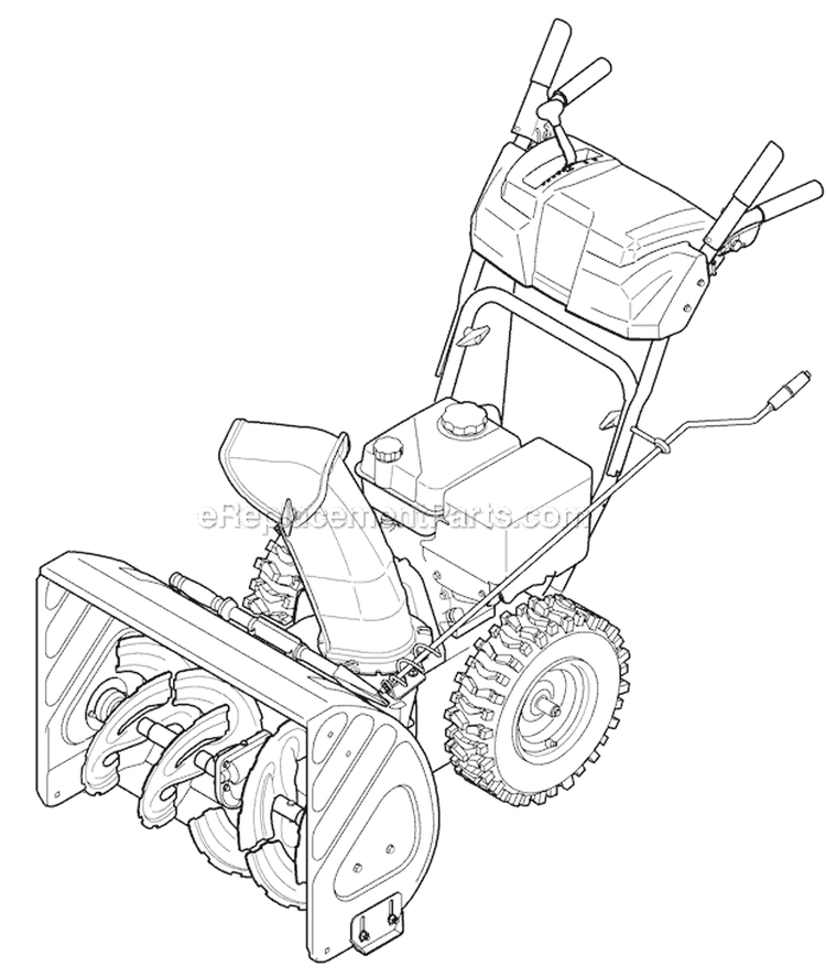 Quick Reference Diagram and Parts List for 31BM63P3766 2012 Troy-Bilt Snow Blower