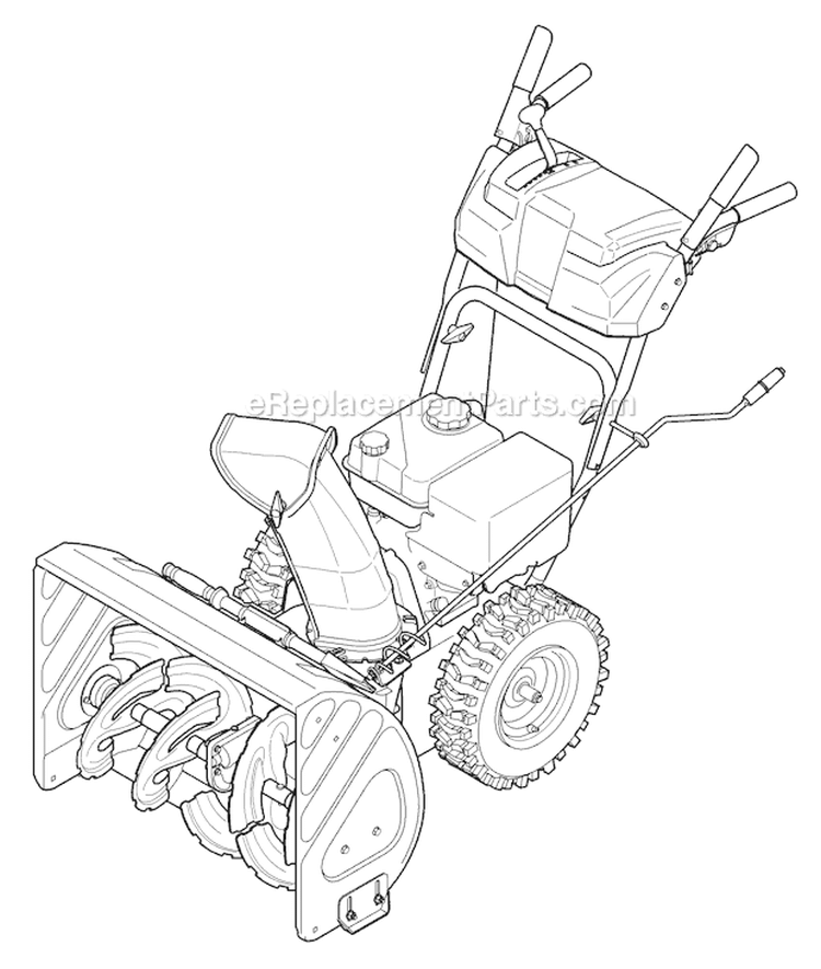 Quick Reference Diagram and Parts List for 31BM63P3 2009 Troy-Bilt Snow Blower