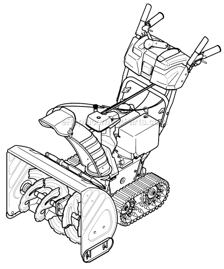 Quick Reference Diagram and Parts List for 31BM73Q3766 2011 Troy-Bilt Snow Blower