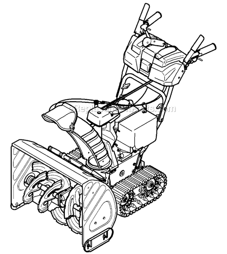 Quick Reference Diagram and Parts List for 31BM73Q3 2010 Troy-Bilt Snow Blower