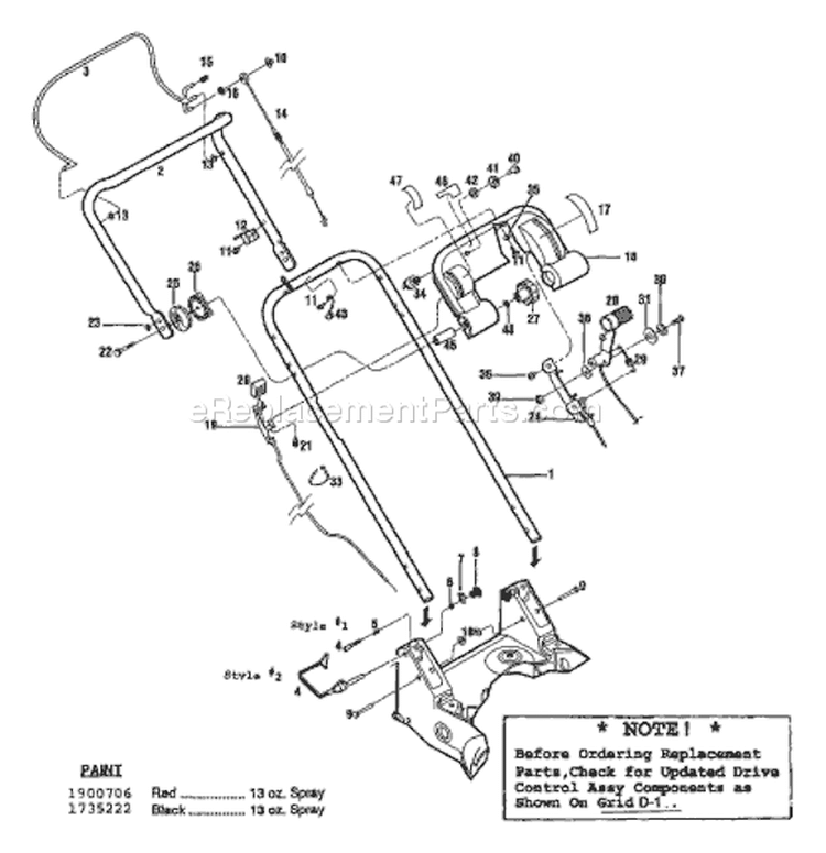 Page G Diagram and Parts List for 34023  Troy-Bilt Cultivator