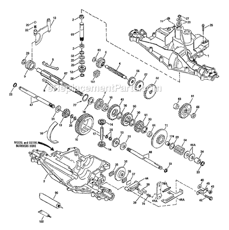 Page E Diagram and Parts List for 34036 S/N 01-- Troy-Bilt Lawn Mower