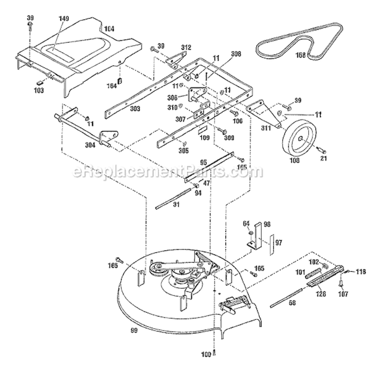 Page C Diagram and Parts List for 34037 S/N 0200101-0299 Troy-Bilt Lawn Mower