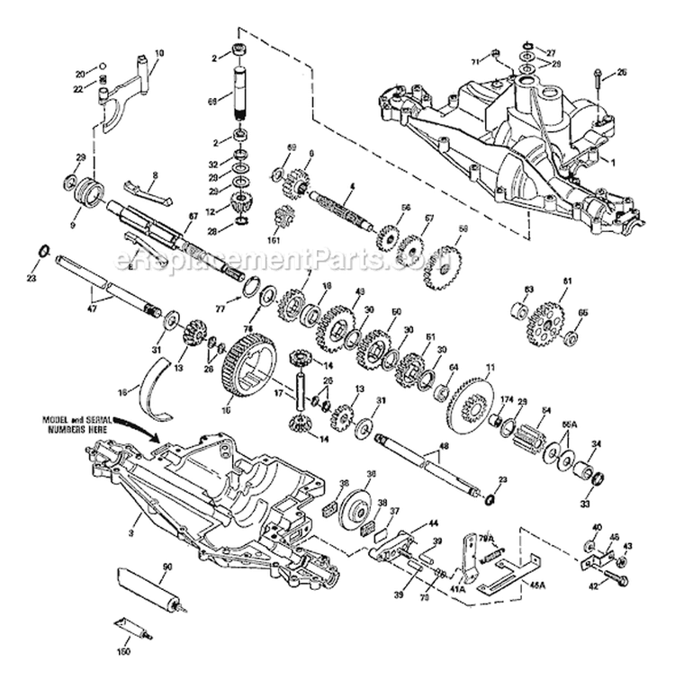Page E Diagram and Parts List for 34037 S/N 0200101-0299 Troy-Bilt Lawn Mower
