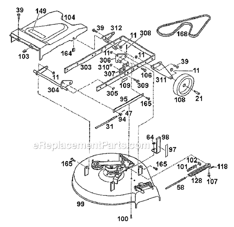 Page C Diagram and Parts List for 34038 S/N 01-- Troy-Bilt Lawn Mower
